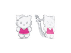Детские серебряные серьги Hello Kitty 3309518Д
